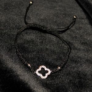 Silver‎ / Black CZ Adjustable Bracelet 8052
